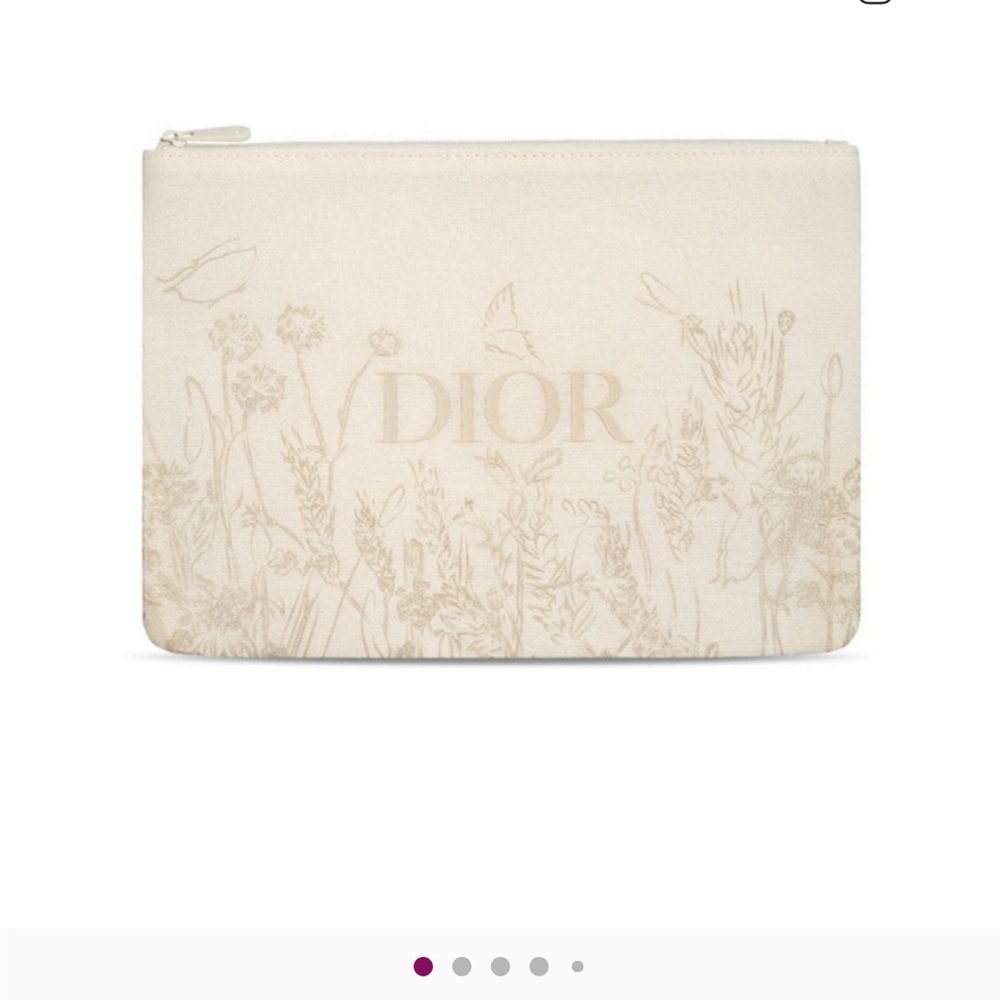 Dior beauty spring flower makeup pouch new. 11”x8” - Picture 7 of 8